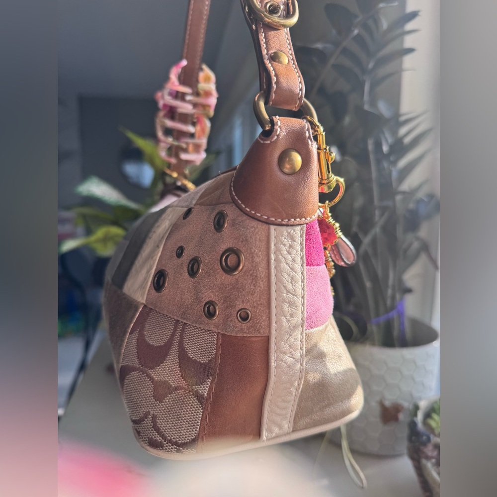 Coach Patchwork Pink & Neutral Demi Bag #2190 - Picture 5 of 8